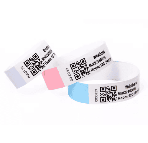 Custom Vinyl ID Wristbands with Barcode & QR Code